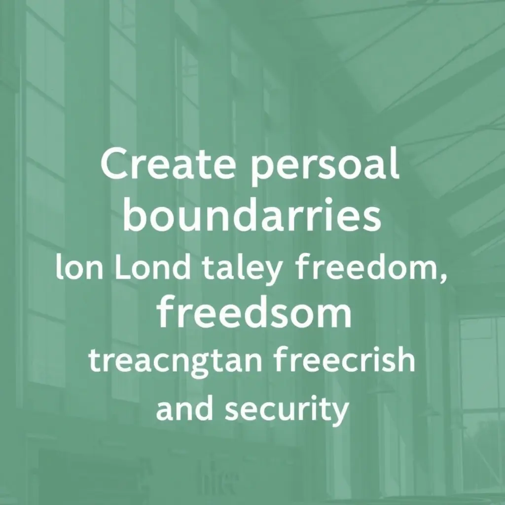 Создавать личные границы для долгосрочной психологической свободы и безопасности